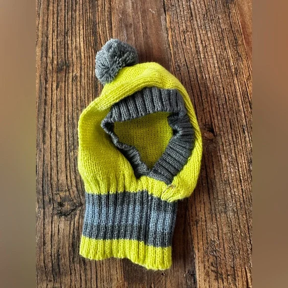 FRIENDS Bright Yellow and Gray Dog Knit Hat - Picture 3 of 6